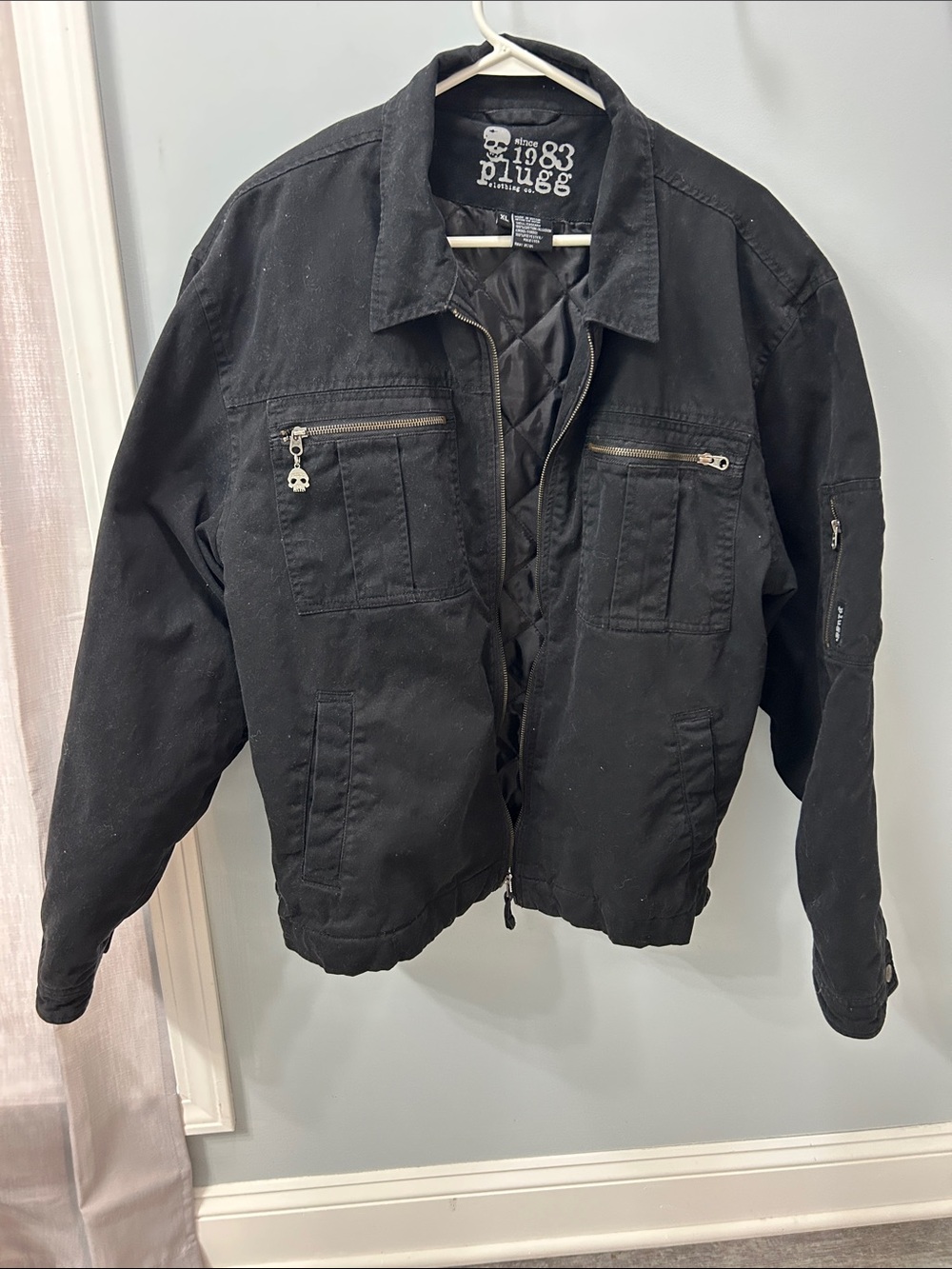 Plugg Black Quilted-Lined Zip Jacket